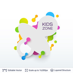 White badge Kids Zone sticker.