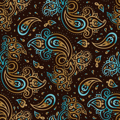 Paisley background. Hand Drawn ornament. Vector illustration