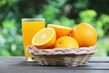 Orange juice with oranges.