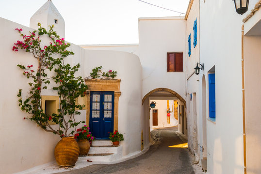 Fototapeta Street view of the mainland (Chora) in Kythera island in Greece