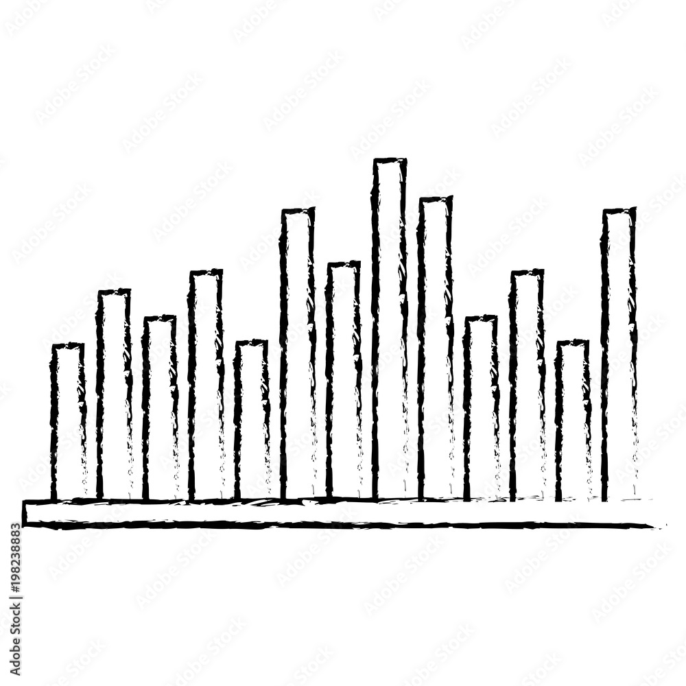 Poster statistics business bar graph diagram image vector illustration sketch design