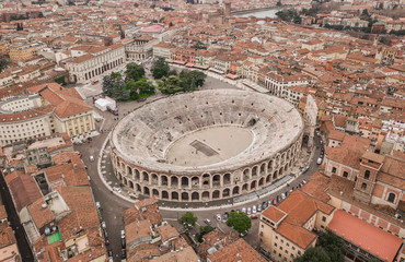 Aerial view of Arena di Verona, Italy - obrazy, fototapety, plakaty