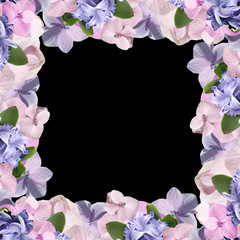 Beautiful floral background of hydrangea and hyacinth 