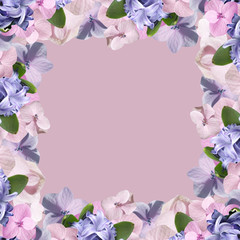 Beautiful floral background of hydrangea and hyacinth 