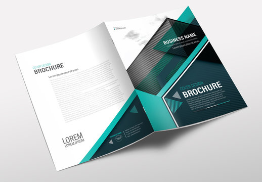 Business Brochure Cover Layout with Green Accents