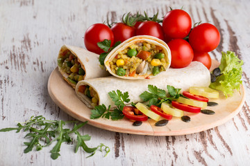 Burrito with vegetables