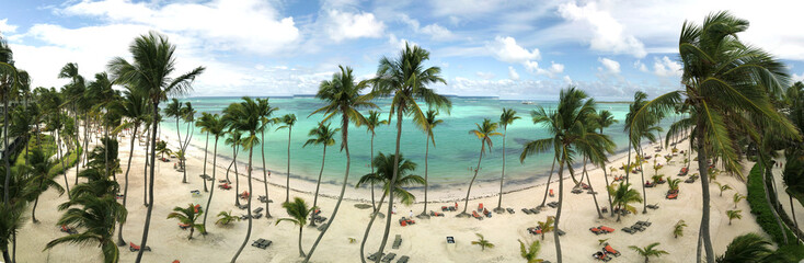 Obraz premium Luftbildpanorama vom Bavaro Beach in Punta Cana, Dominikanische Republik