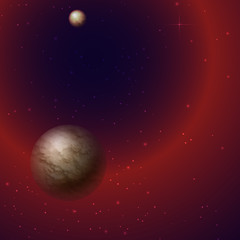 Planet star milky way in outer space. Vector illustration .