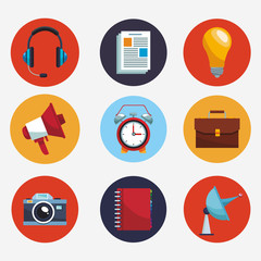 Set of social media round icons vector illustration graphic design