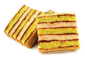 Two pieces of an empty cookie