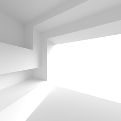 Abstract Interior Concept. White Modern Room with Window