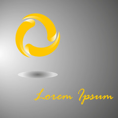 yellow logo/The picture shows a yellow logo, a shadow logo, and a text. For a new firm, institution.