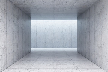 blank concrete space interior, 3d rendering