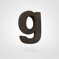 Soil letter G lowercase isolated on white background.