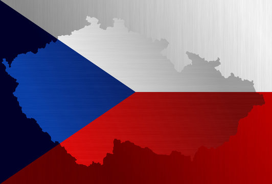 Czech flag with a contour of border