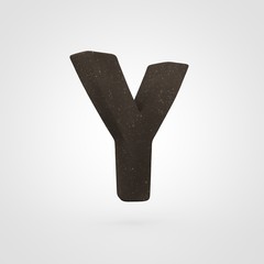 Soil letter Y uppercase isolated on white background.