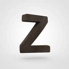 Soil letter Z uppercase isolated on white background.