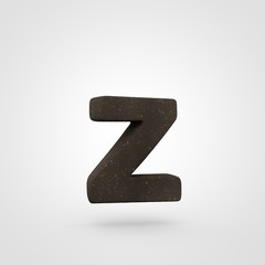 Soil letter Z lowercase isolated on white background.