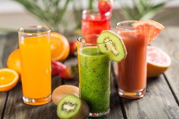 Colorful Fresh fruit Smoothie