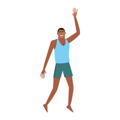 Man with swim suit jumping vector illustration graphic design