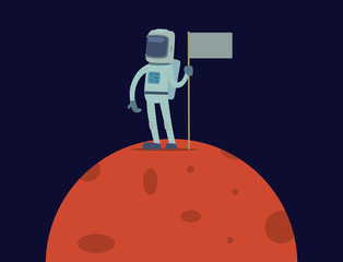 Astronaut in space vector character having fun spaceman galaxy cosmos atmosphere astronautics system fantasy traveler man.