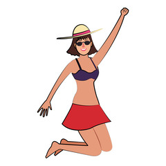 Woman with swim suit vector illustration graphic design