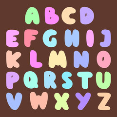 Font abc type vector design stylized letter symbol creative typeface and alphabet lettering typographic elements handwritten illustration.