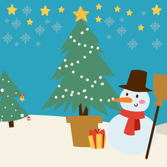 Christmas card vector symbols for greeting banner winter new year celebration design.