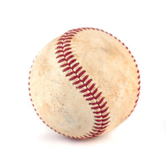 worn baseball isolated on white background, sport