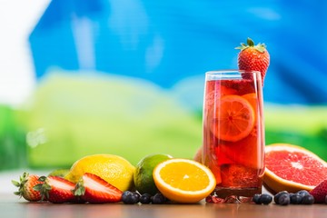 Refreshing fruits juice with Fruits
