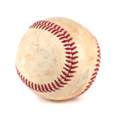 worn baseball isolated on white background, sport