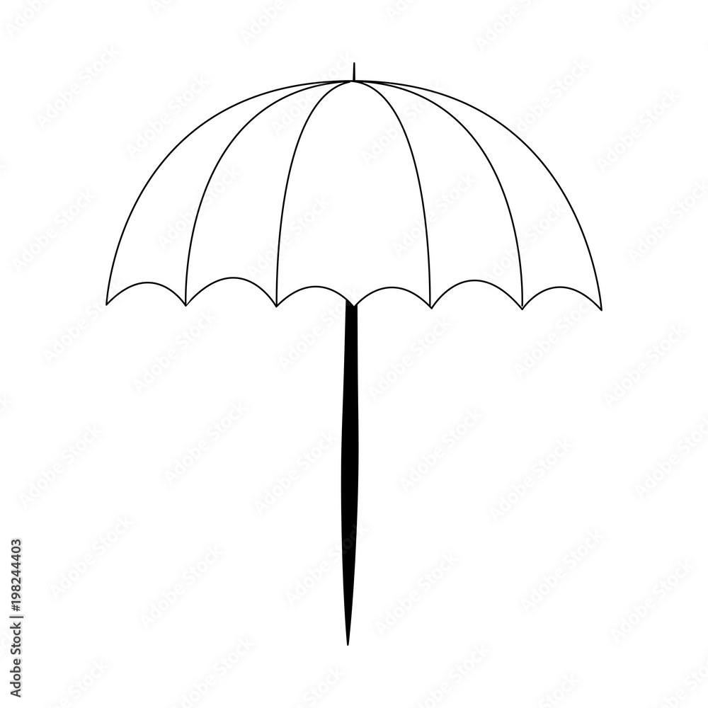 Wall mural beach umbrella isolated vector illustration graphic design