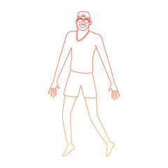 Man with swim suit jumping vector illustration graphic design