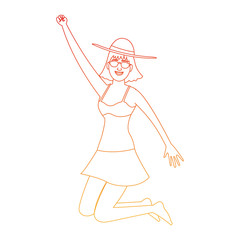 Woman with swim suit vector illustration graphic design