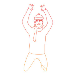 Happy man on winter vector illustration graphic design