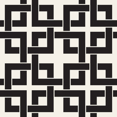 Vector seamless lines pattern. Abstract background with interweaving squares. Geometric monochrome lattice texture. Decorative grid.