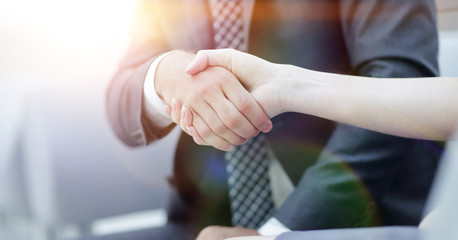 close-up handshake of business partners.