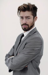 Portrait of a handsome man, isolated over a white background