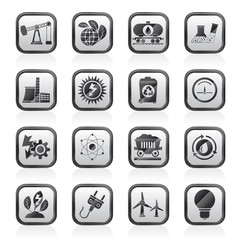 power and energy production icons - vector icon set