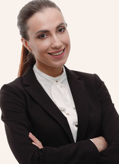 closeup. confident female Manager in a business suit