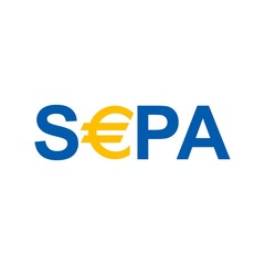 Vector illustration. SEPA - Single Euro Payments Area sign on white background.