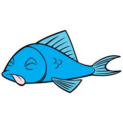 Dead Fish - A vector cartoon illustration of a Dead Fish concept.