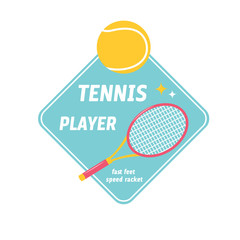 Bright tennis design. Logo icon design.Print badge