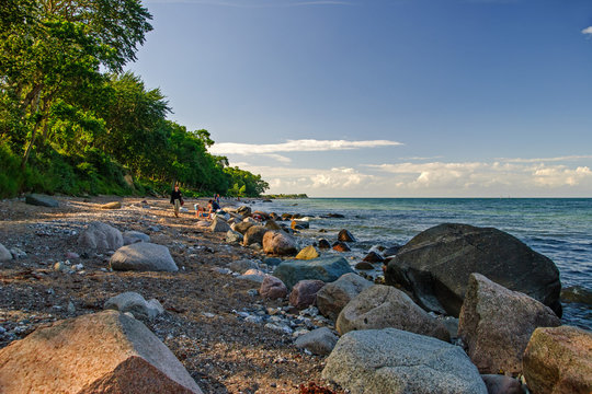 rocky beach at Frederikenhof on island Fehmarn, Baltic Sea, Germany
