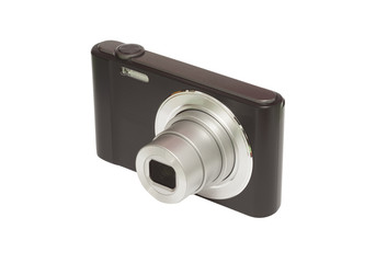 compact digital photo camera isolated on white background