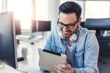 Developer using tablet