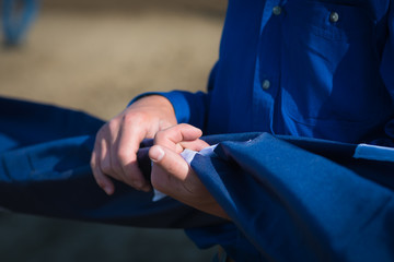 Hands on the Flag