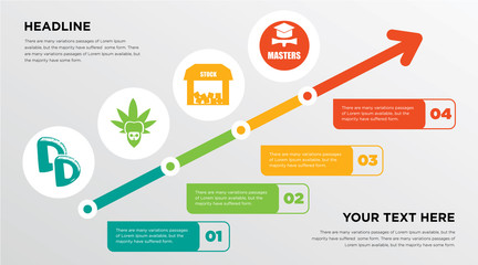 double d, rastaman, free stock,, masters degree growing horizontal presentation design template in green, red and yellow, grow up business infographics with icons