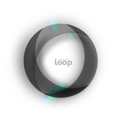 Loop circle business icon, created with glass transparent color shapes