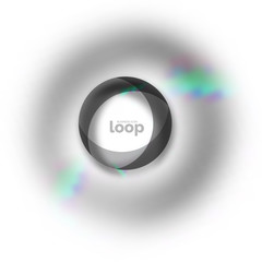 Loop circle business icon, created with glass transparent color shapes